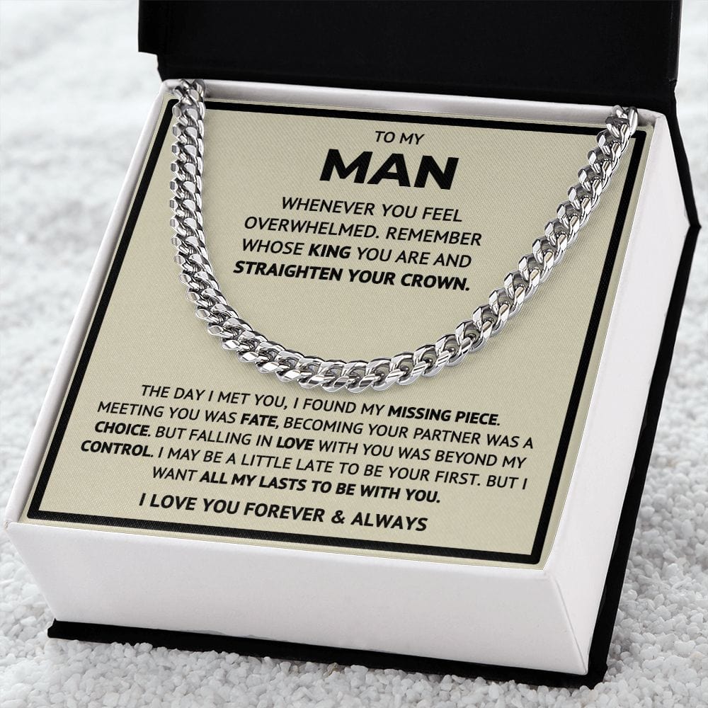 To My Man- KING - Cuban Link Chain - Light background