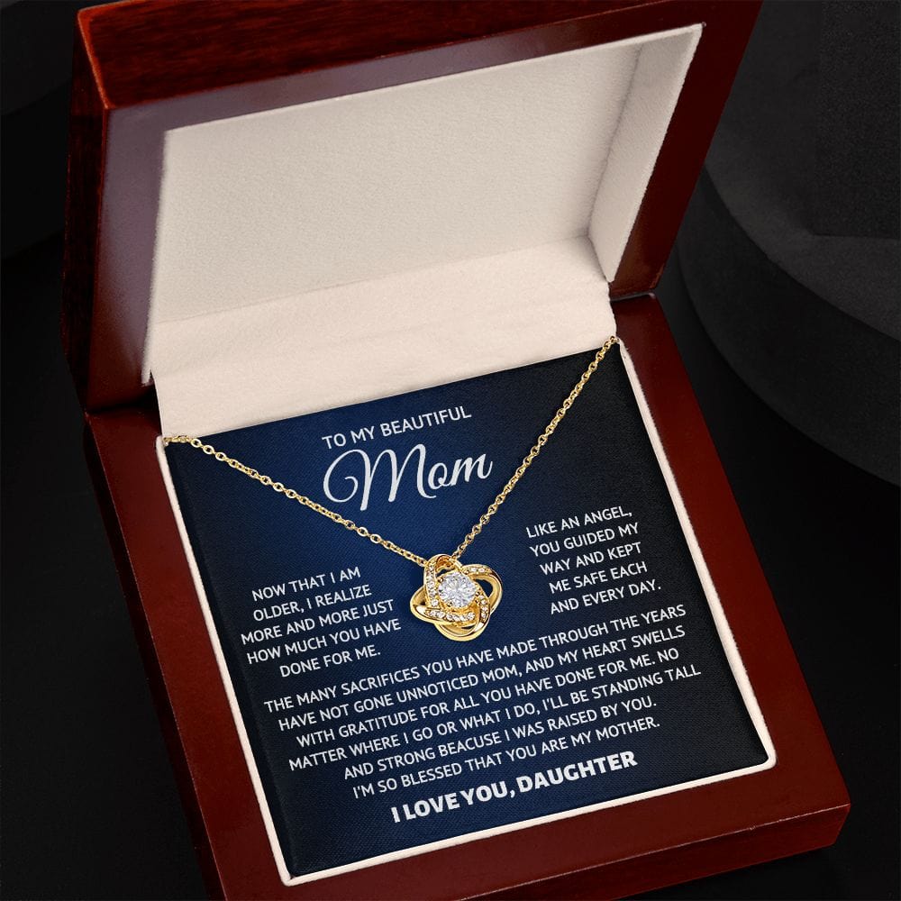 To My Beautiful Mom- Angel - Necklace Gift