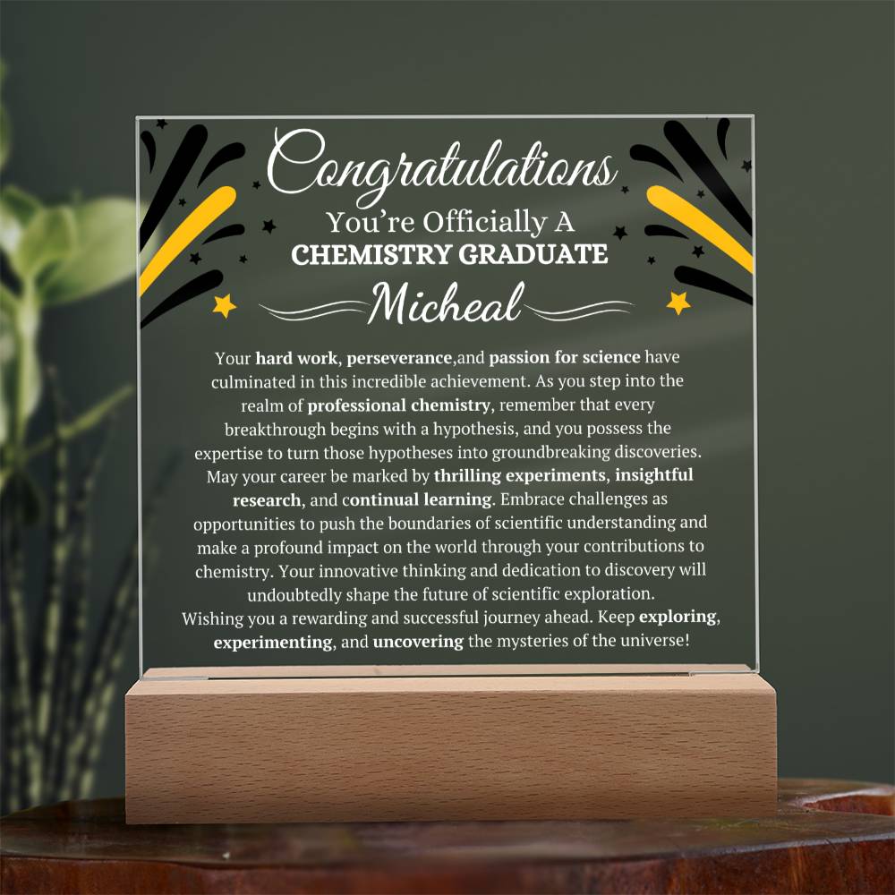 Chemistry Graduate Sqaure Acrylic