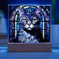 Cat Stained Glass Sqaure Acrylic 4