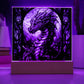 Colorful dnd Dragon Faux Stained Glass Acrylic Plaque Sqaure
