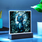 Cute dnd Baby Dragon Faux Stained Glass Acrylic Plaque Sqaure