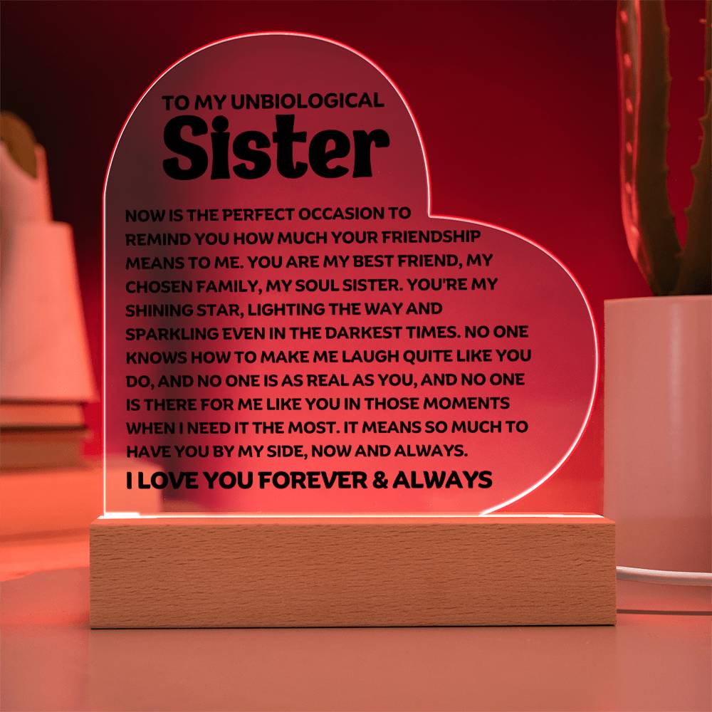 Best Seller - Unbiological Sister Heart Acrylic Gift