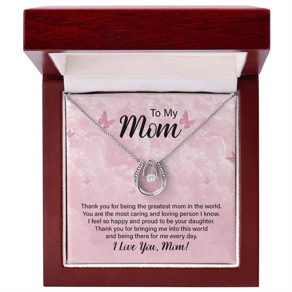 Daughter To Mom Lucky in Love Necklace