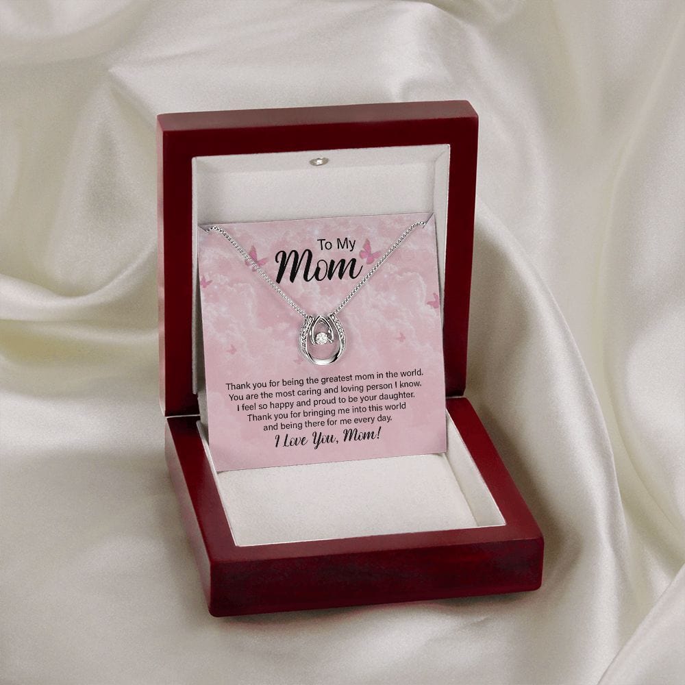 Daughter To Mom Lucky in Love Necklace