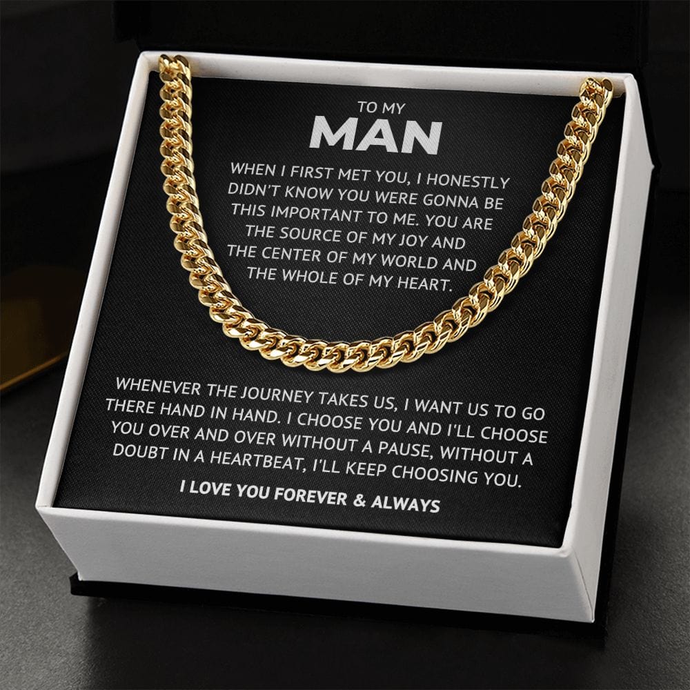 To My Man - Cuban Link Chain Necklace Gift