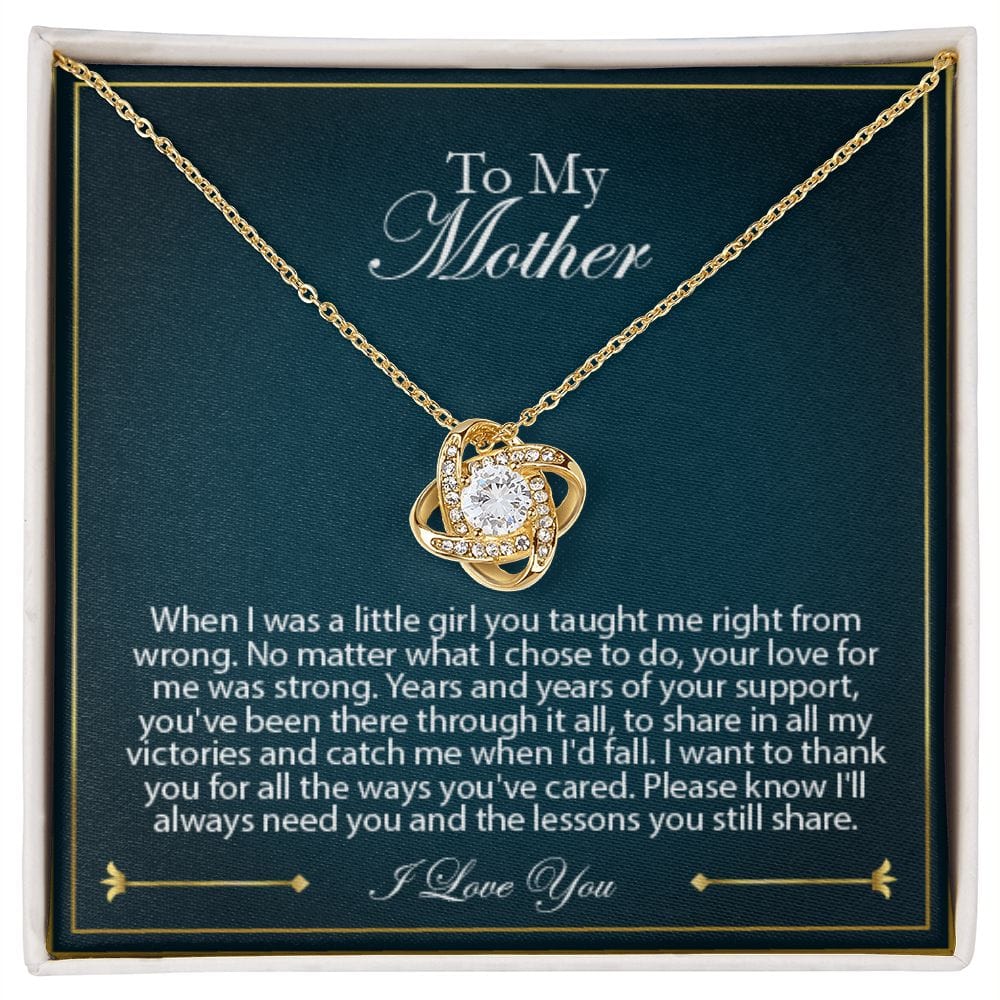 Daughter to Mom Love Knot Necklace