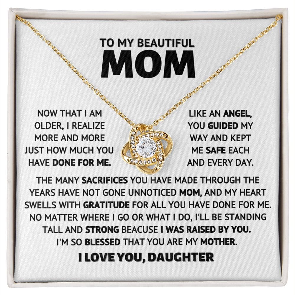 To My Beautiful Mom - Like an Angel - Necklace Gift