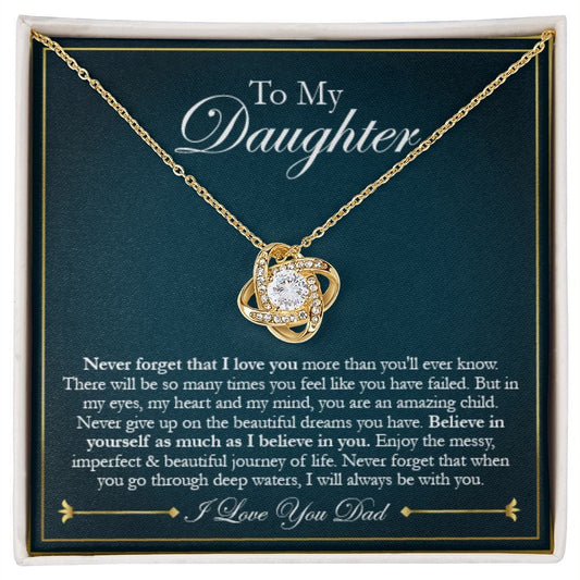 Dad To Daughter Love Knot Necklace