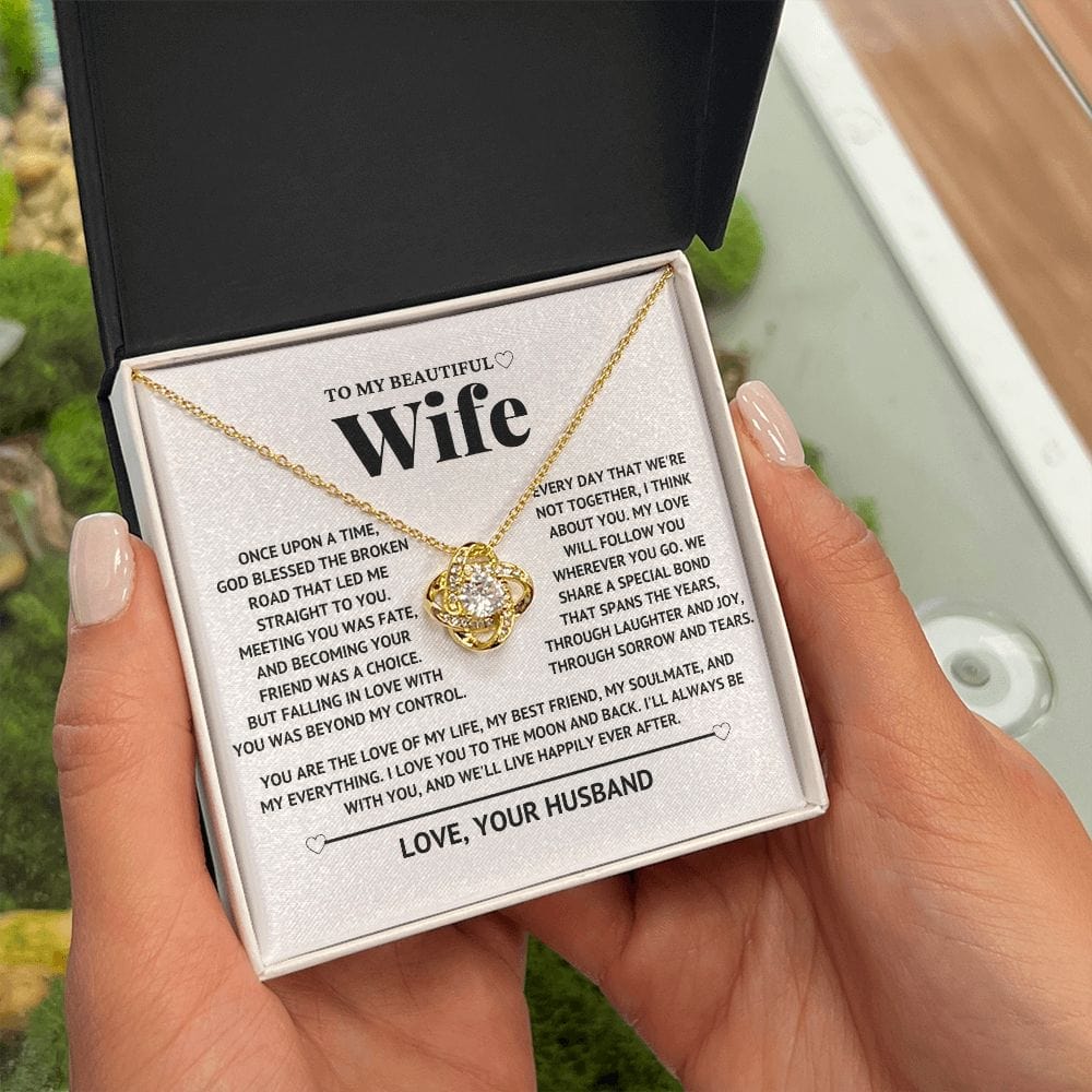 To My Beautiful Wife - Once Upon A Time - Love Knot Necklace