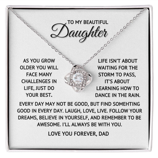To My Beautiful Daughter Necklace Gift- Dance In The Rain