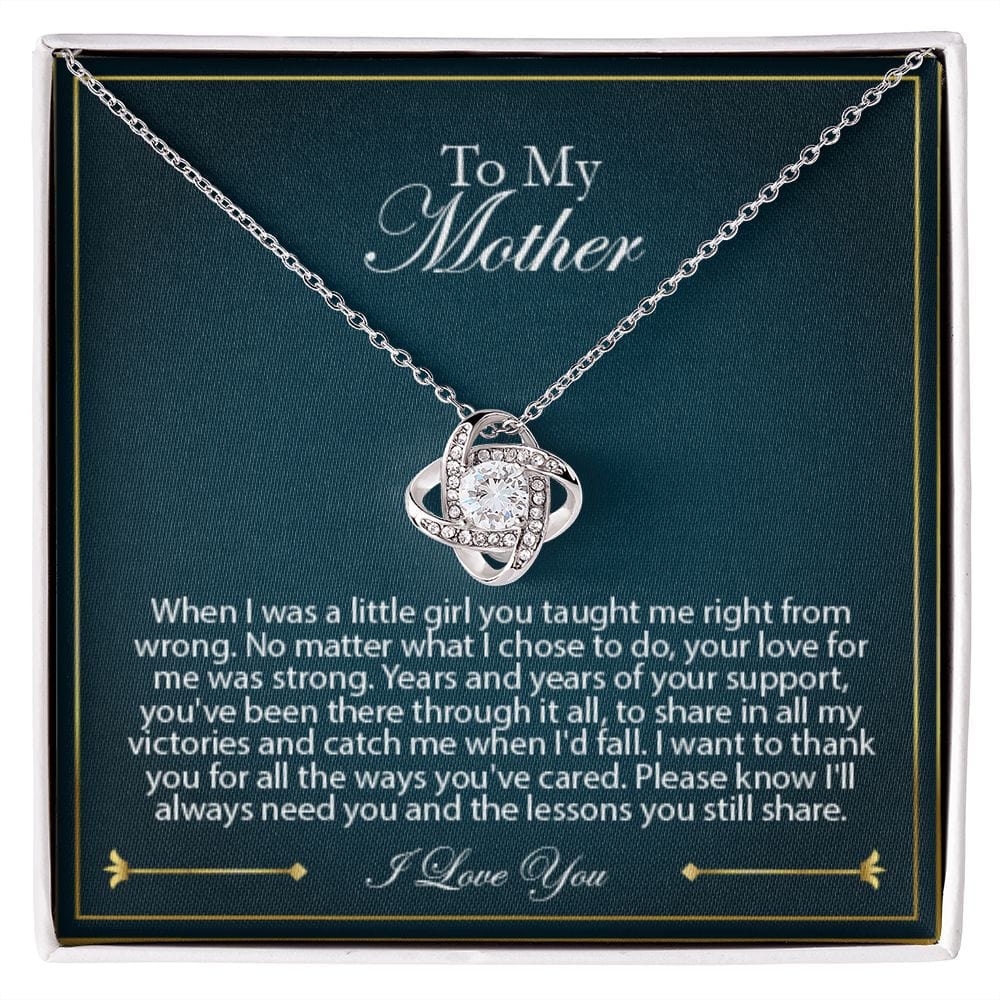 Daughter to Mom Love Knot Necklace