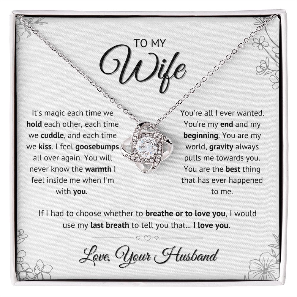 To My Wife - You are my world love knot necklace