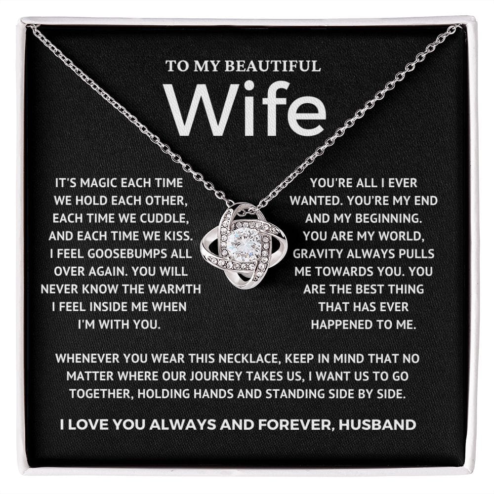 To My Wife - You are my world - love knot necklace