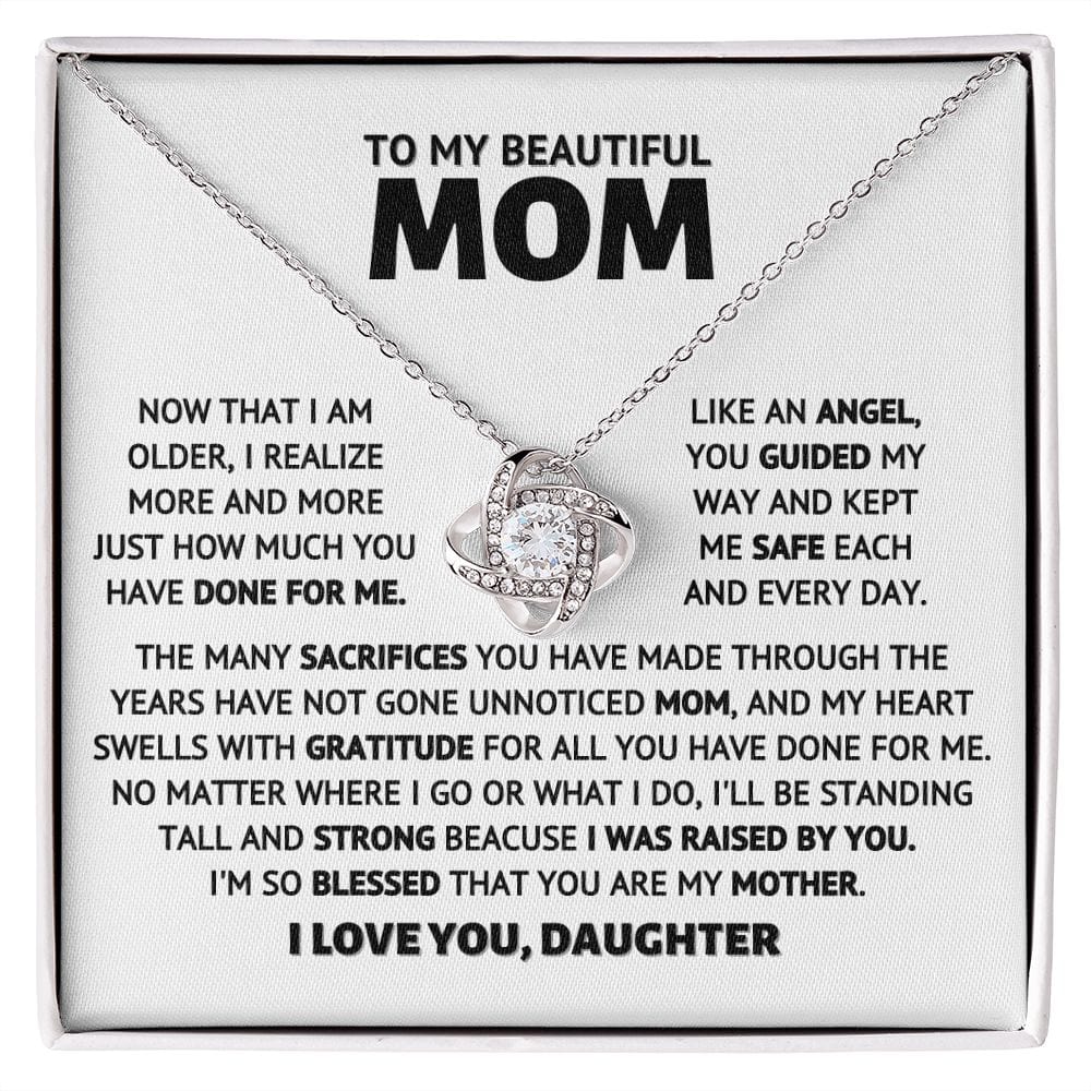 To My Beautiful Mom - Like an Angel - Necklace Gift