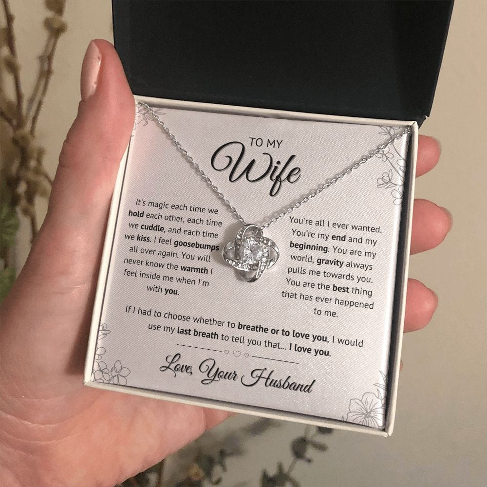 To My Wife - You are my world love knot necklace
