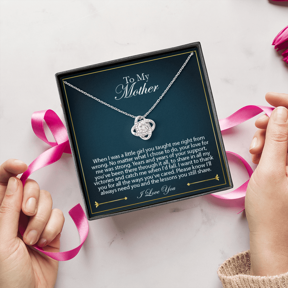 Daughter to Mom Love Knot Necklace