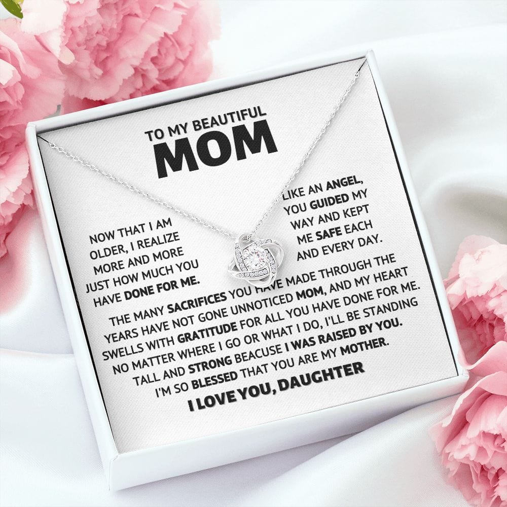 To My Beautiful Mom - Like an Angel - Necklace Gift