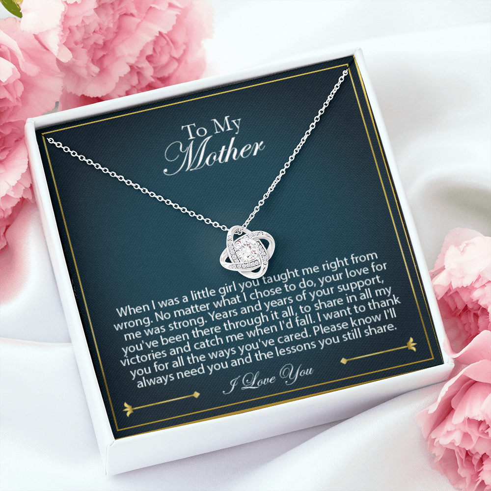 Daughter to Mom Love Knot Necklace