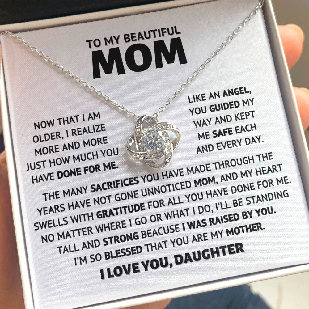 To My Beautiful Mom - Like an Angel - Necklace Gift
