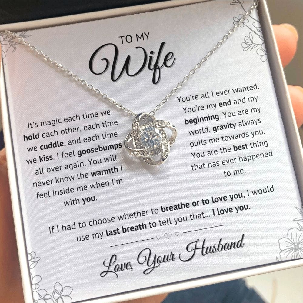 To My Wife - You are my world love knot necklace