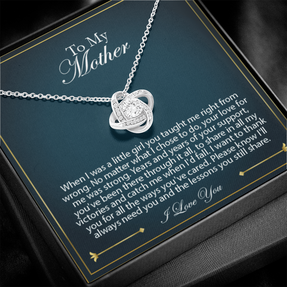 Daughter to Mom Love Knot Necklace