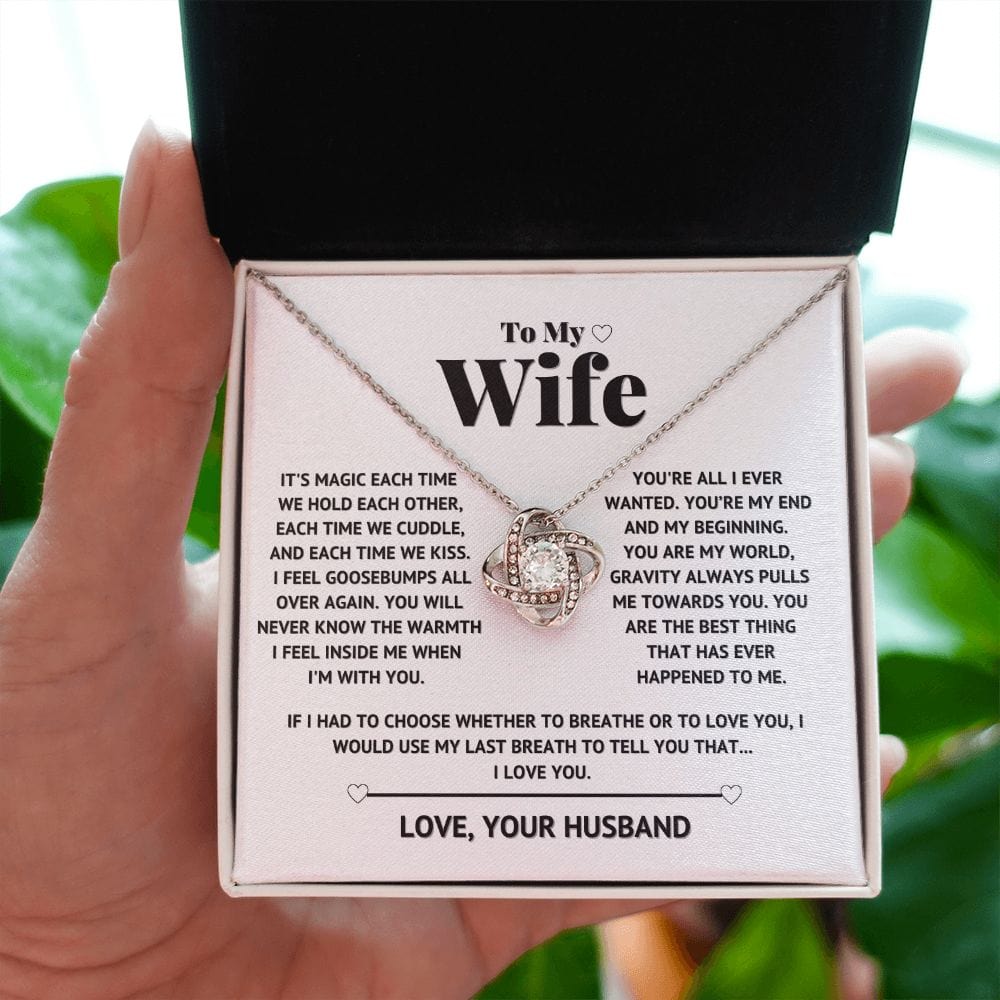 To My Wife - You are my world - love knot necklace