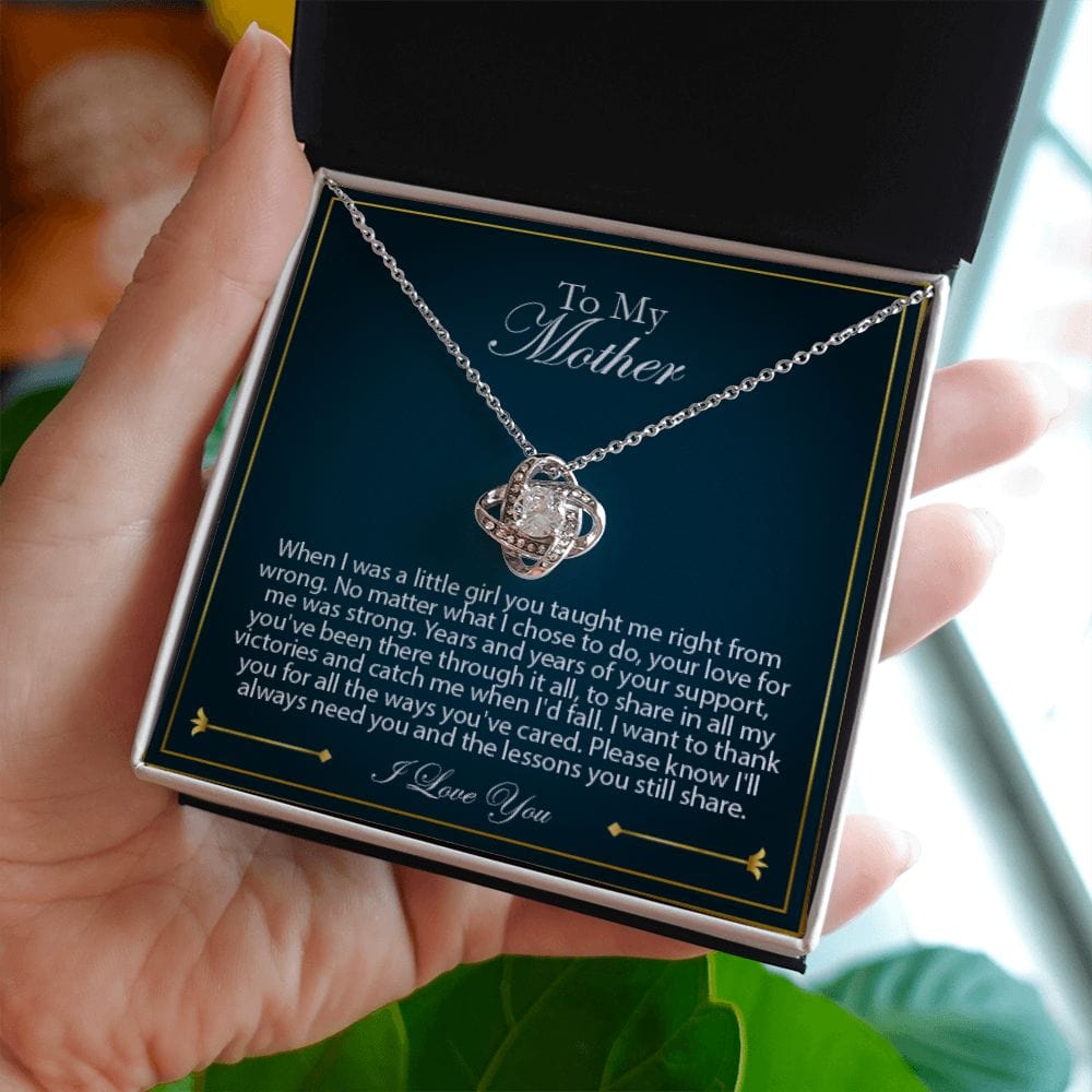 Daughter to Mom Love Knot Necklace