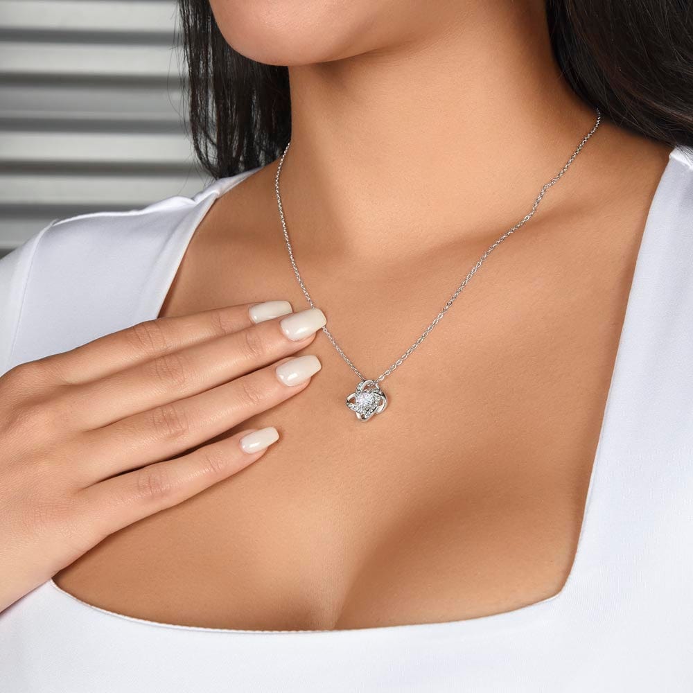 To My Wife - You are my world - love knot necklace
