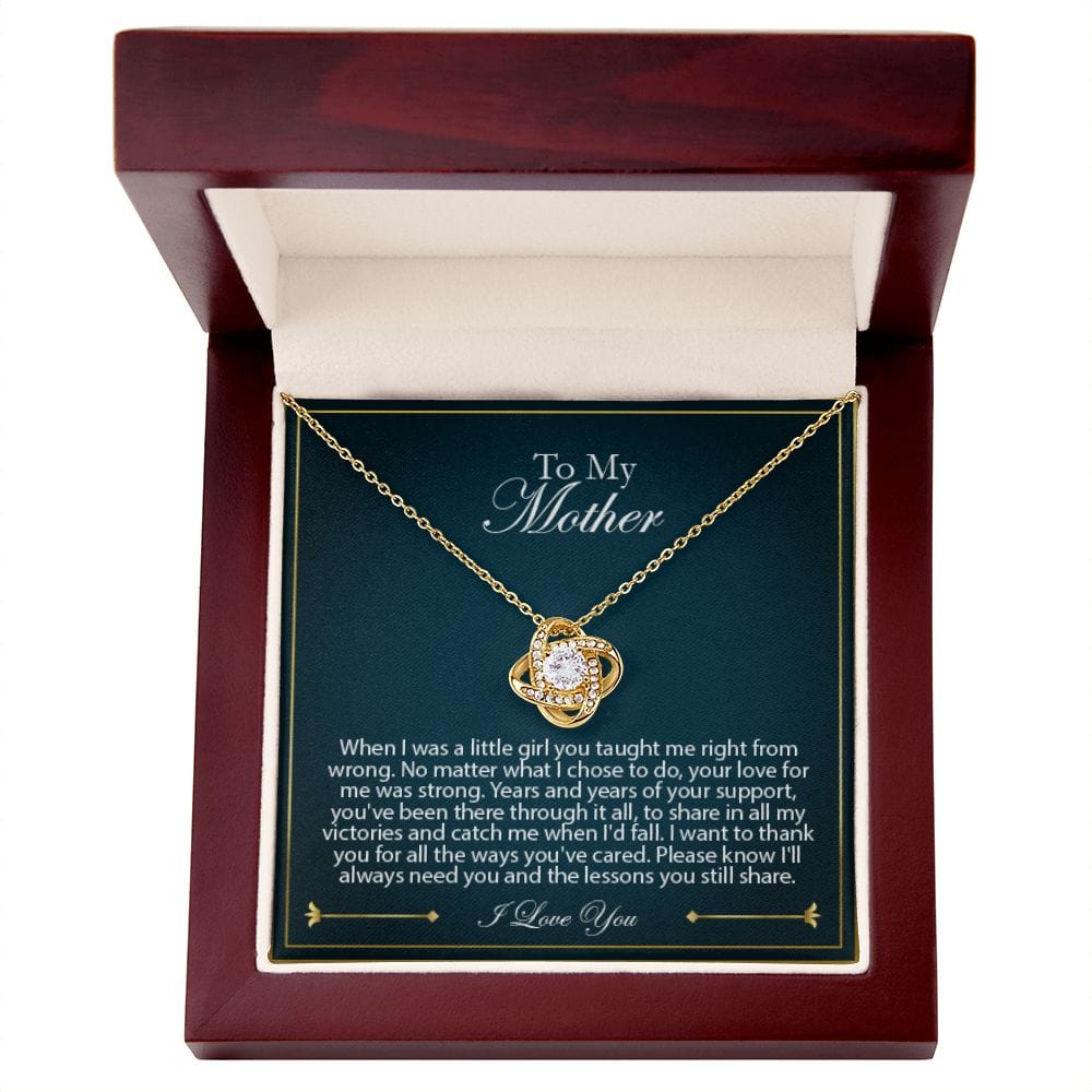 Daughter to Mom Love Knot Necklace