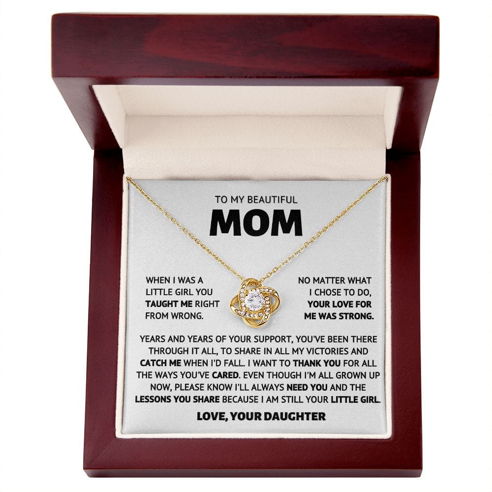 To My Beautiful Mom - Your Little Girl - Necklace Gift