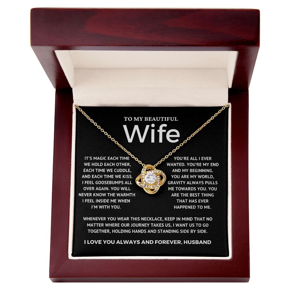 To My Wife - You are my world - love knot necklace