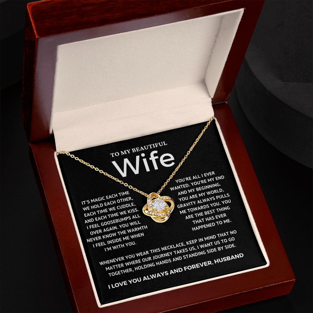 To My Wife - You are my world - love knot necklace