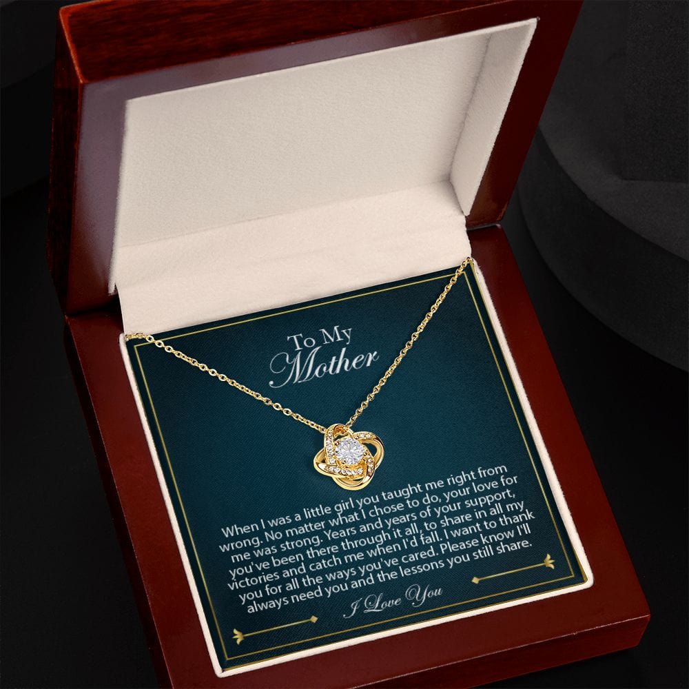 Daughter to Mom Love Knot Necklace