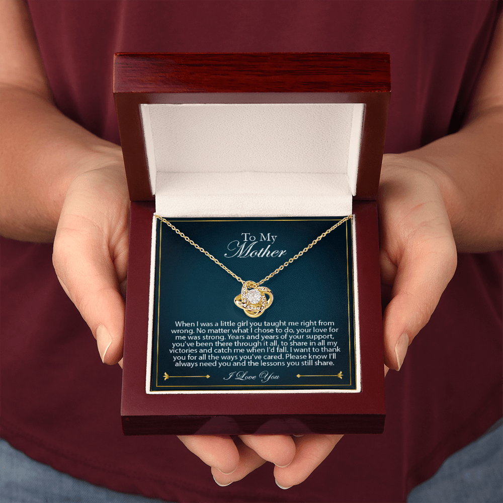 Daughter to Mom Love Knot Necklace