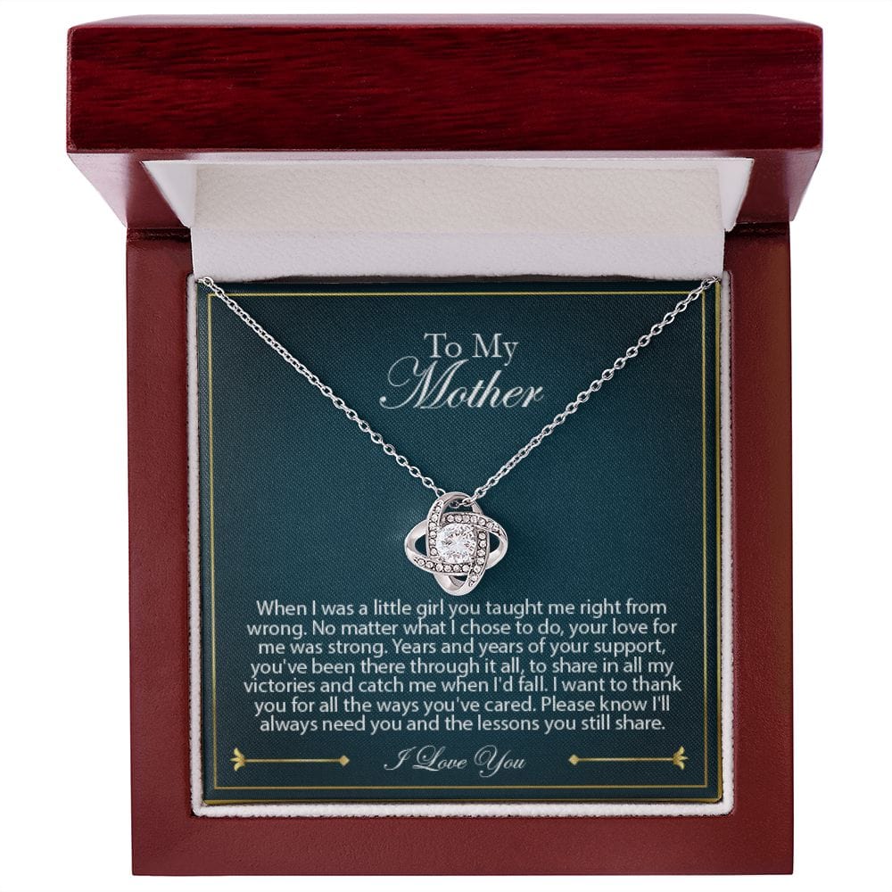 Daughter to Mom Love Knot Necklace