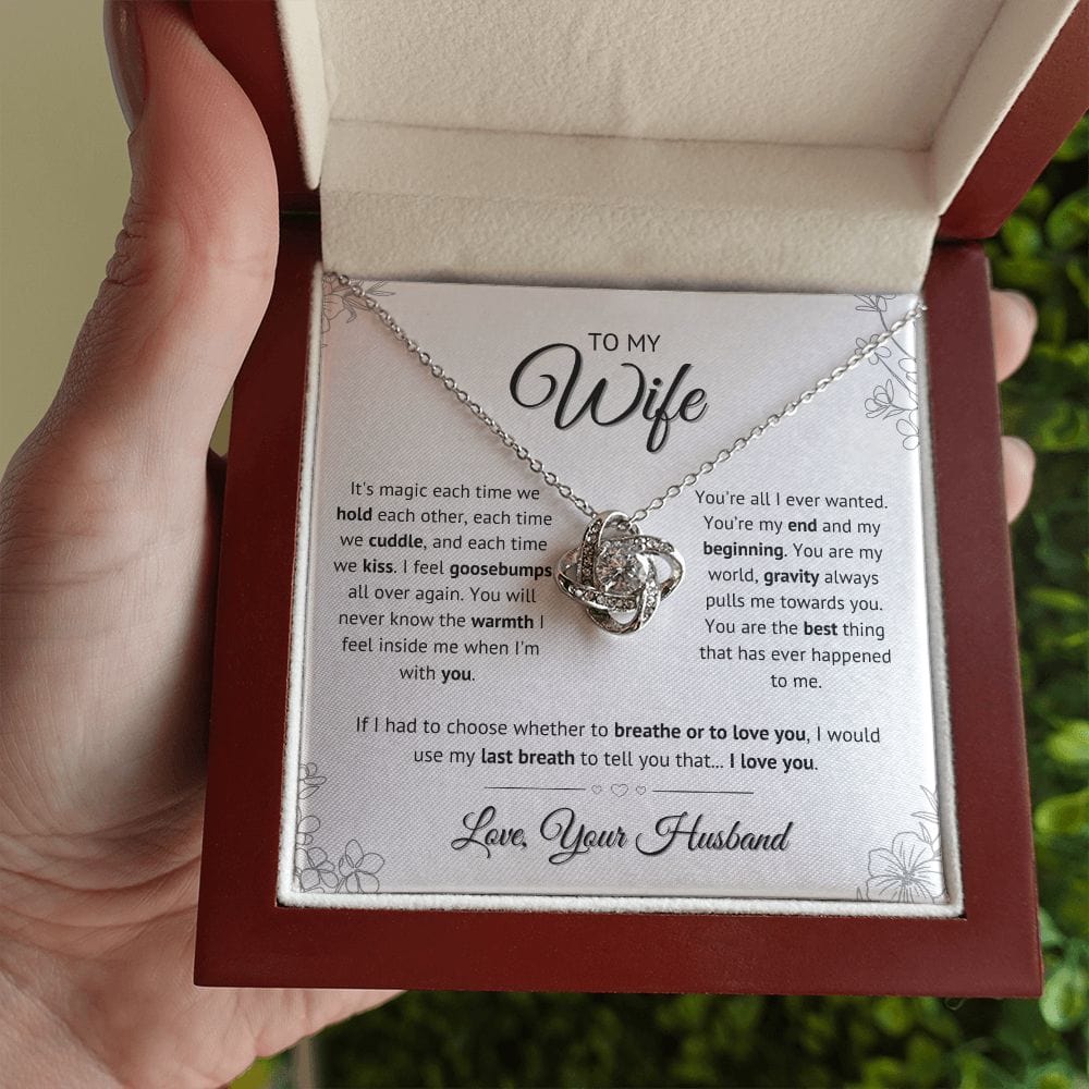 To My Wife - You are my world love knot necklace