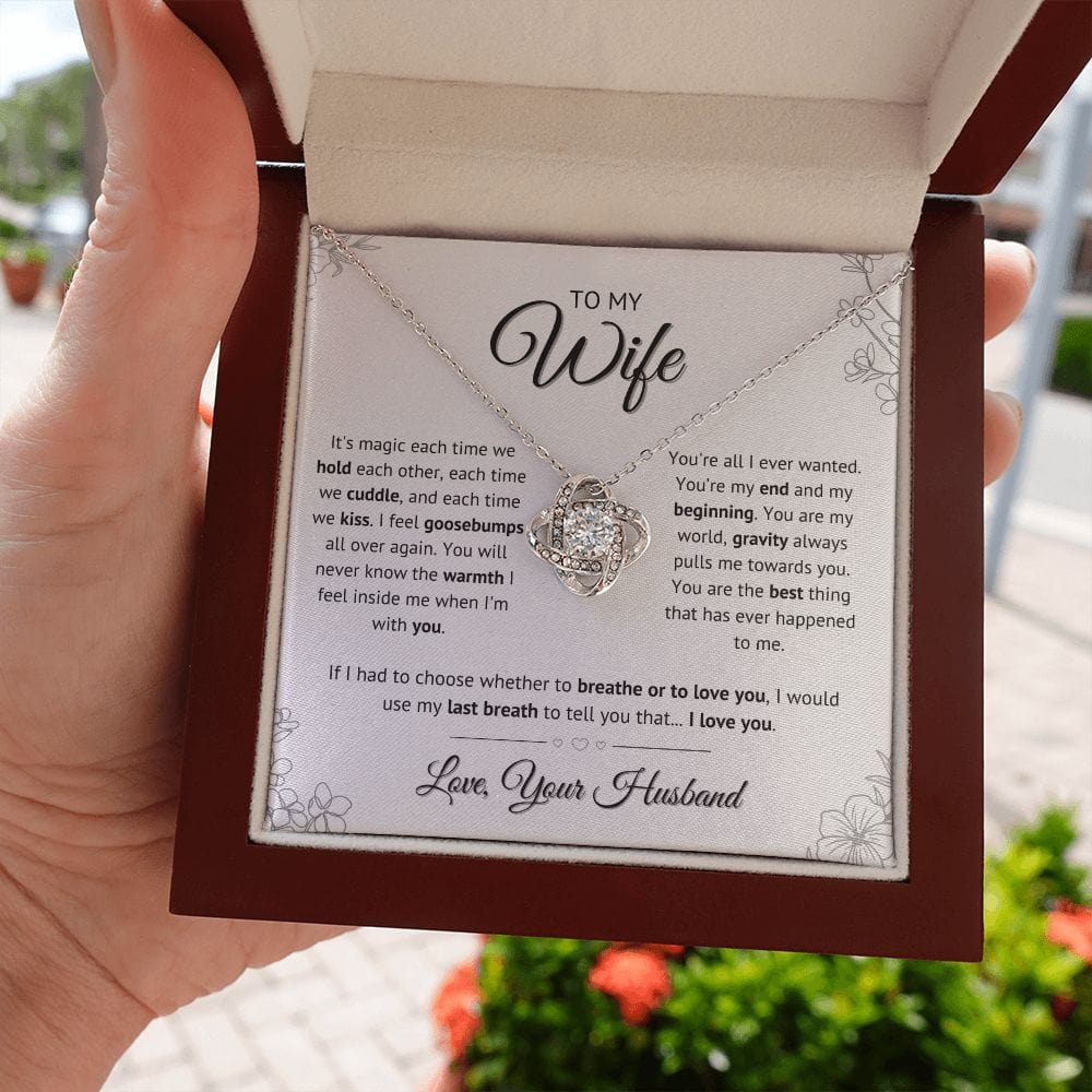 To My Wife - You are my world love knot necklace