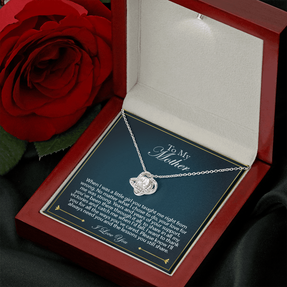 Daughter to Mom Love Knot Necklace
