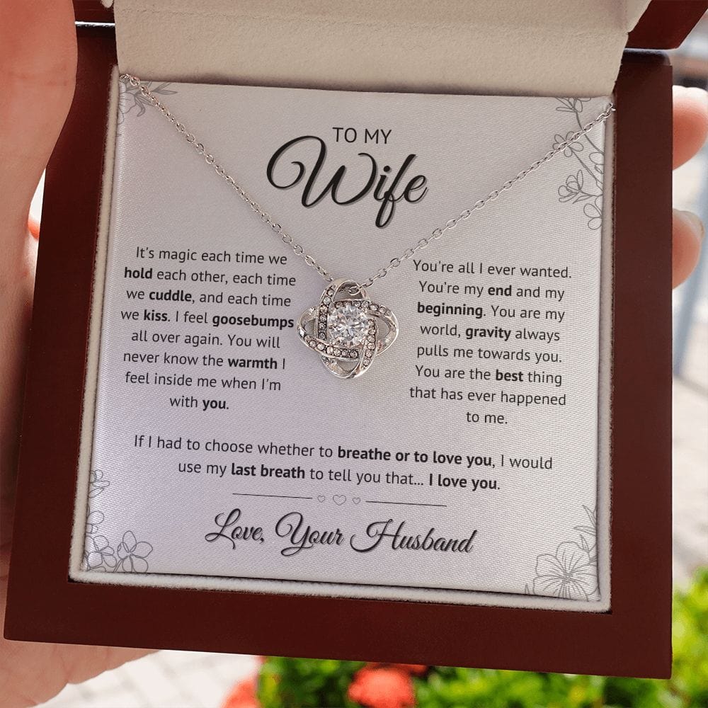 To My Wife - You are my world love knot necklace