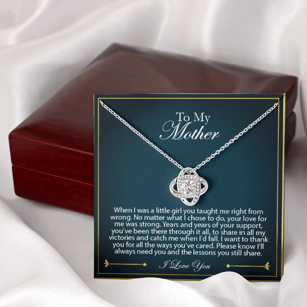 Daughter to Mom Love Knot Necklace