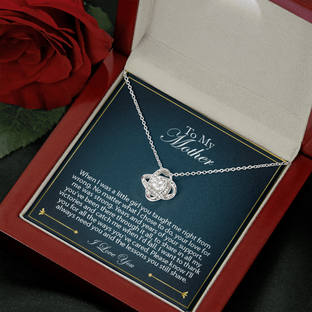 Daughter to Mom Love Knot Necklace