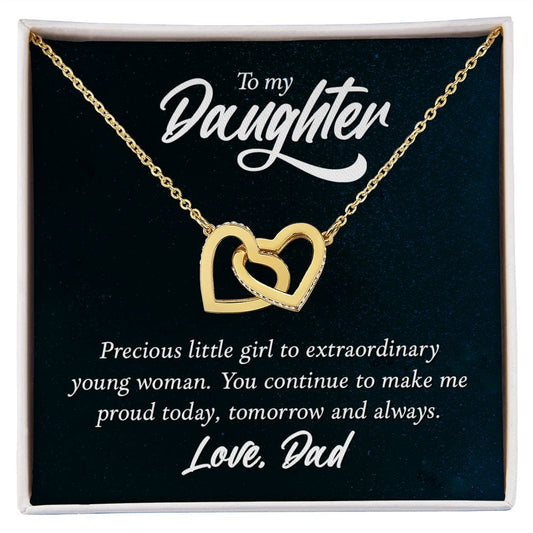 Dad To Daughter Interlocking Hearts Necklace