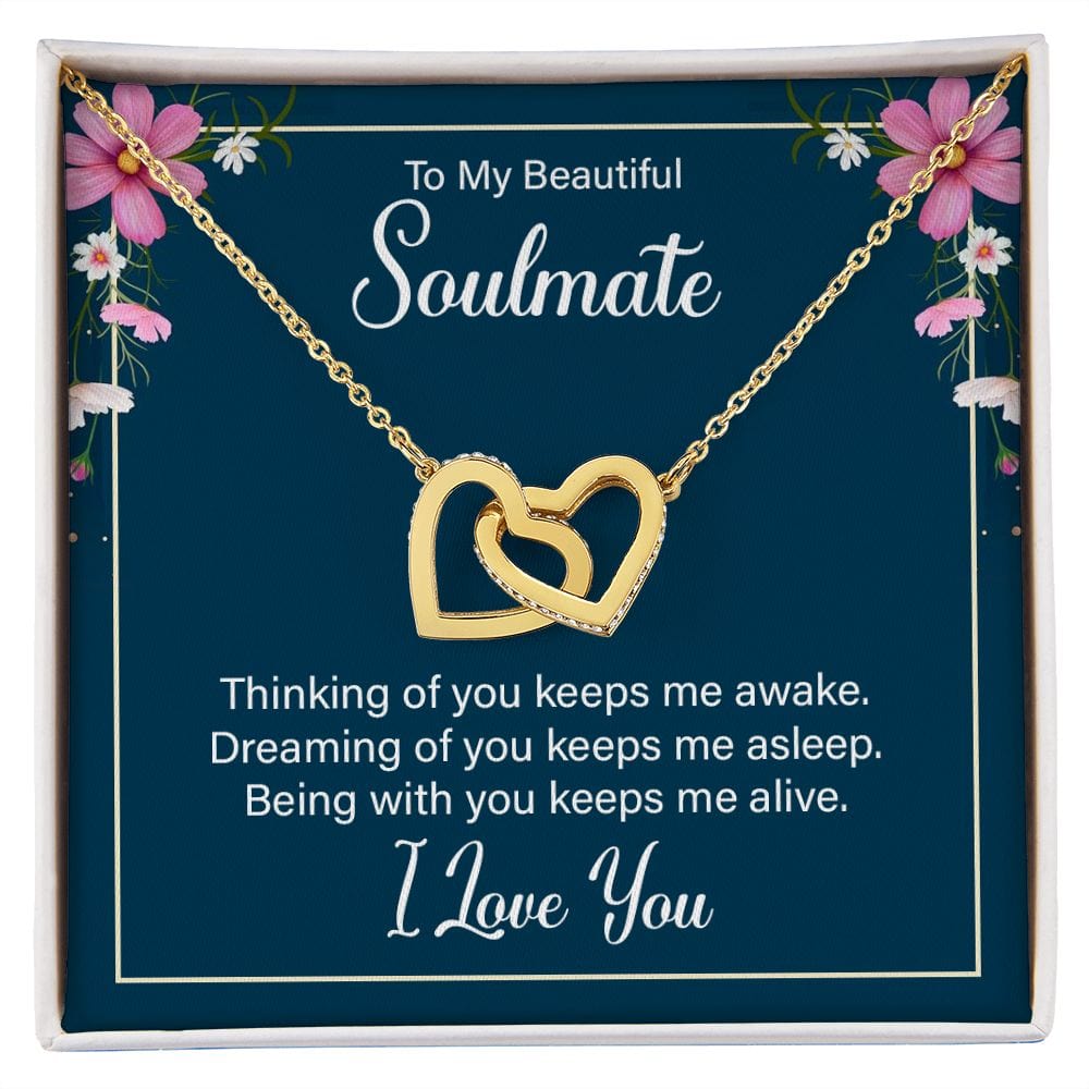 To My Soulmate- Interlocking Heart Necklace