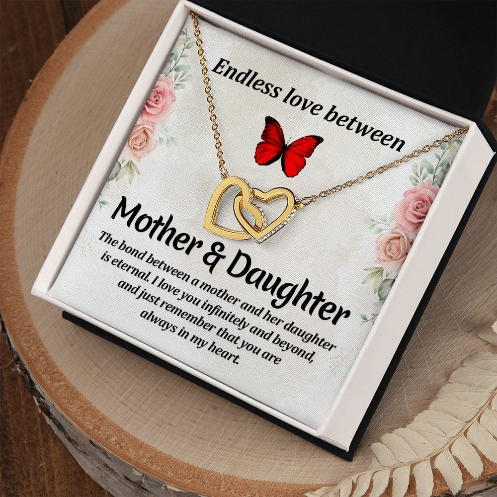 Mom To Daughter Interlocking Hearts Necklace