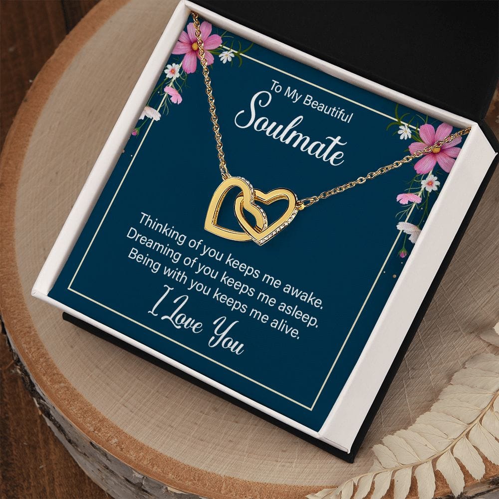 To My Soulmate- Interlocking Heart Necklace