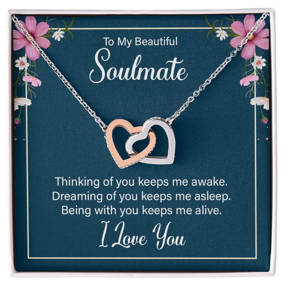 To My Soulmate- Interlocking Heart Necklace