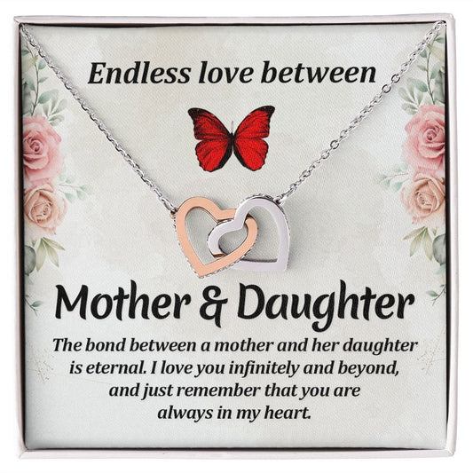 Mom To Daughter Interlocking Hearts Necklace
