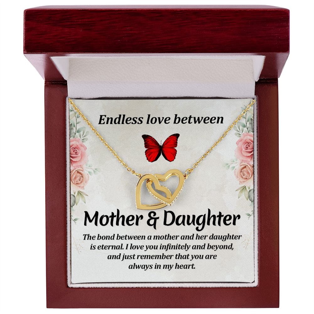 Mom To Daughter Interlocking Hearts Necklace