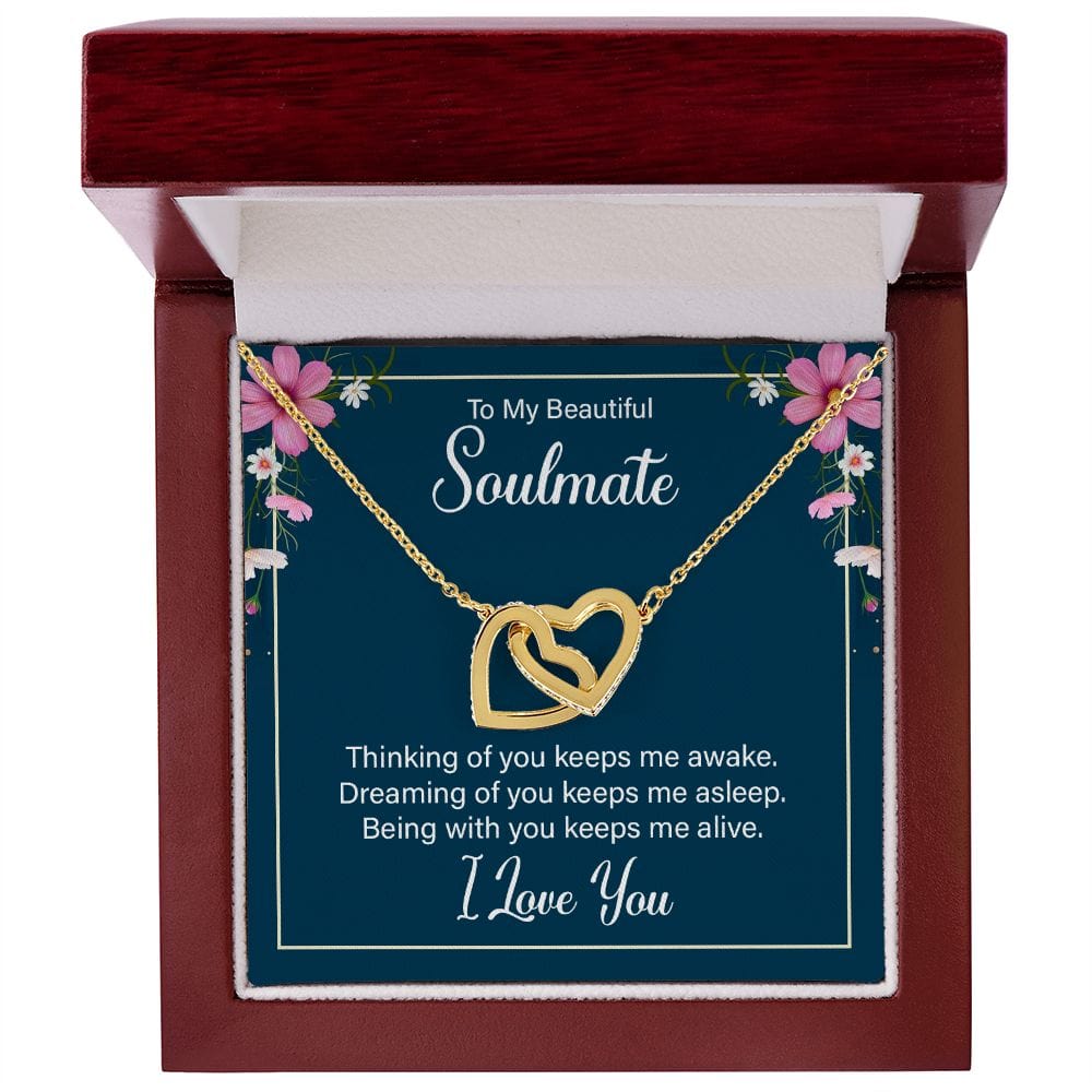 To My Soulmate- Interlocking Heart Necklace